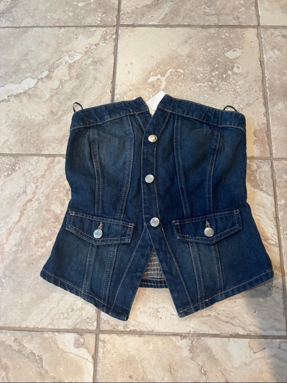 Zara Denim Corset Top
